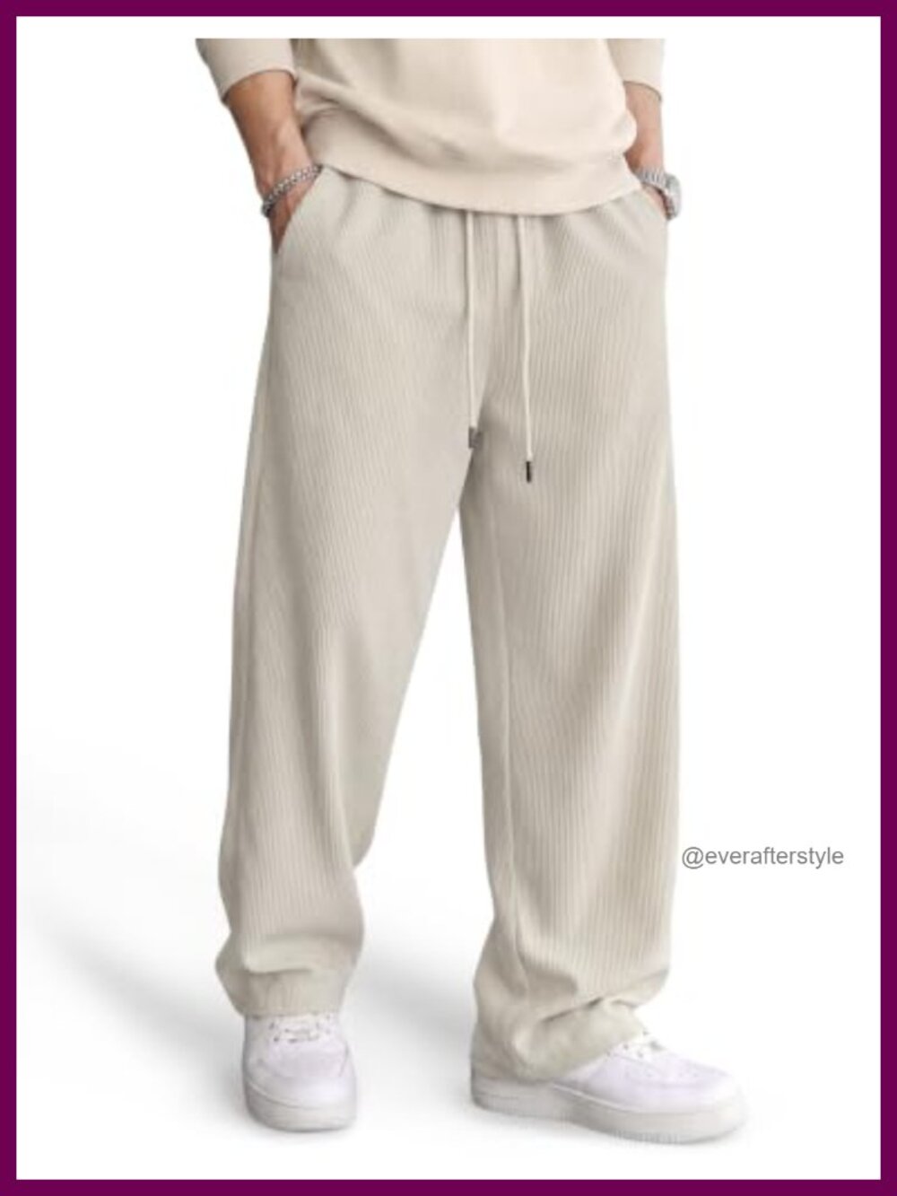 Men's Corduroy Casual Pants Relaxed Drawstring Sweatpants
